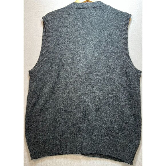 Giani Leone Mens Button Front Cardigan Wool Sweater Knit Size XL Gray Sleeveless - Picture 2 of 10